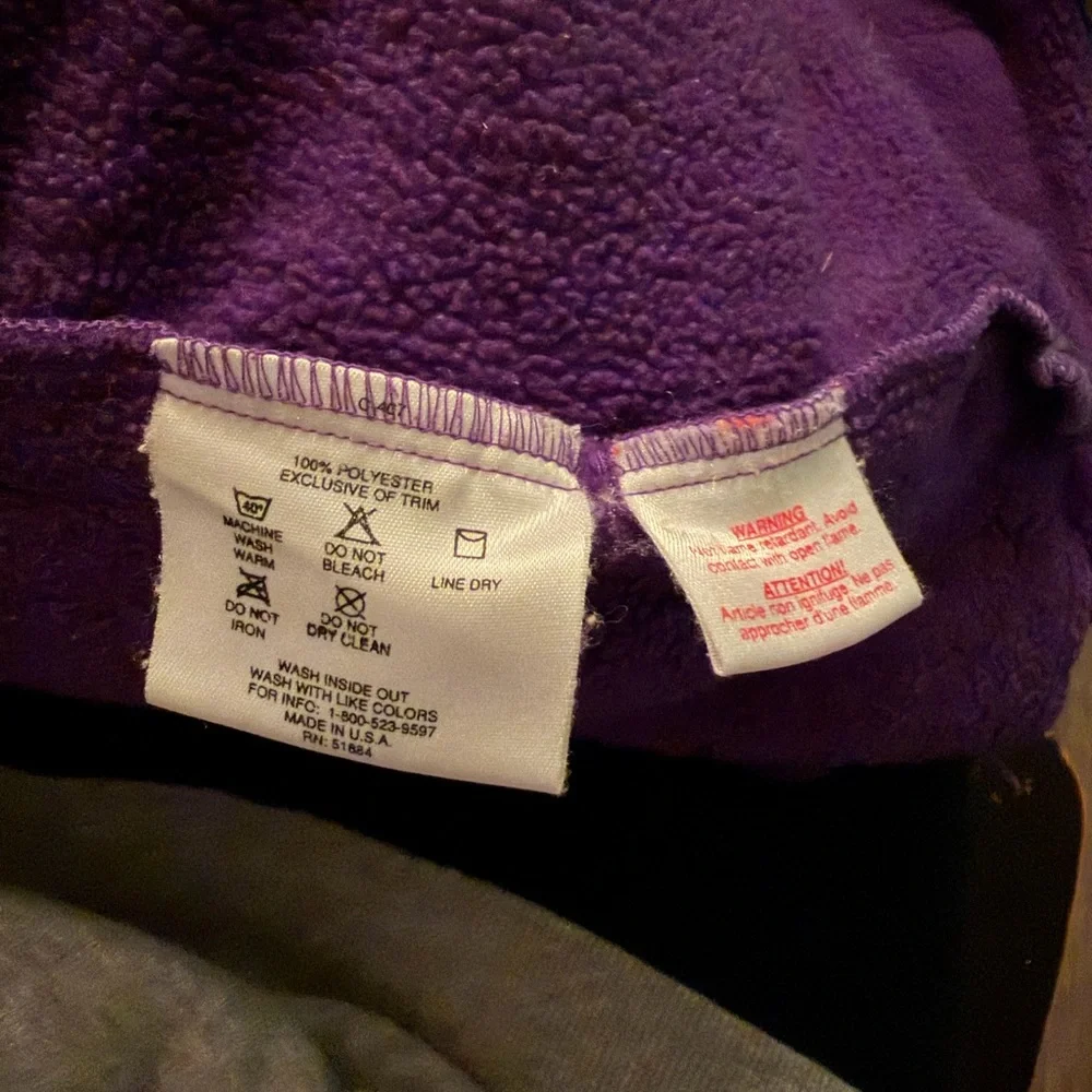 VTG 90s 1991 Patagonia Purple Full Zip USA Made Outdoor Fleece Jacket Mens Large - Picture 7 of 7